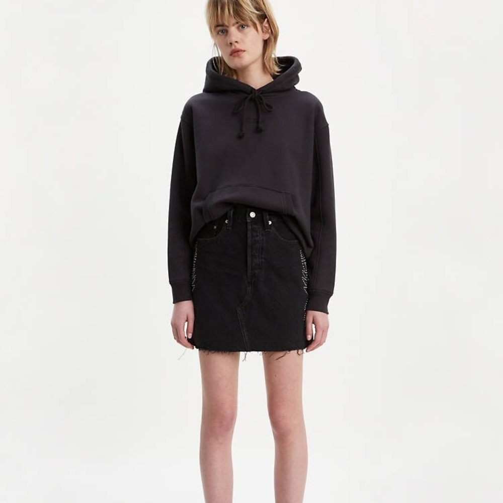 Levi’s High Rise Deconstructed Button Fly Skirt